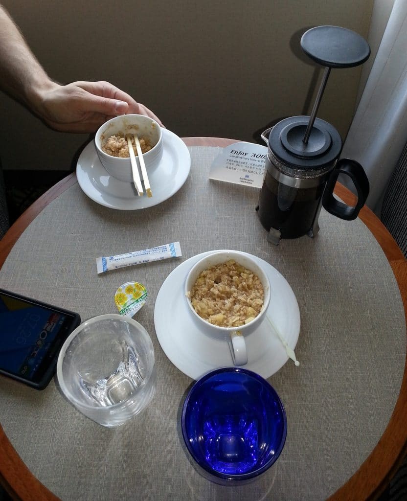 Breakfast of Oatmeal in Kyoto Japan