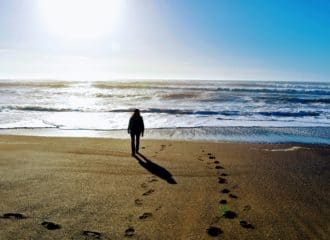 sunny walk on the beach