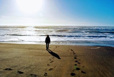 sunny walk on the beach