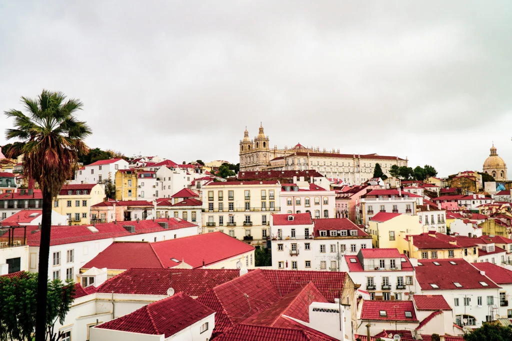 Looking over the top of the Alfama Neighborhood in Lisbon.