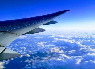 airplane above the clouds