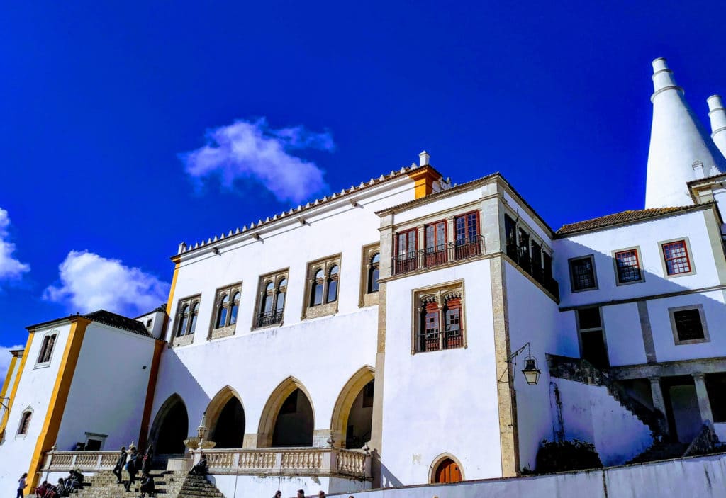 Palace of Sintra with two distinct cone shaped chimneys