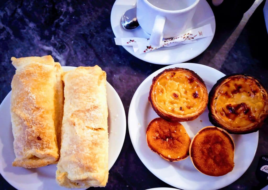 Pasteis de nata and pastries in Sintra Portugal