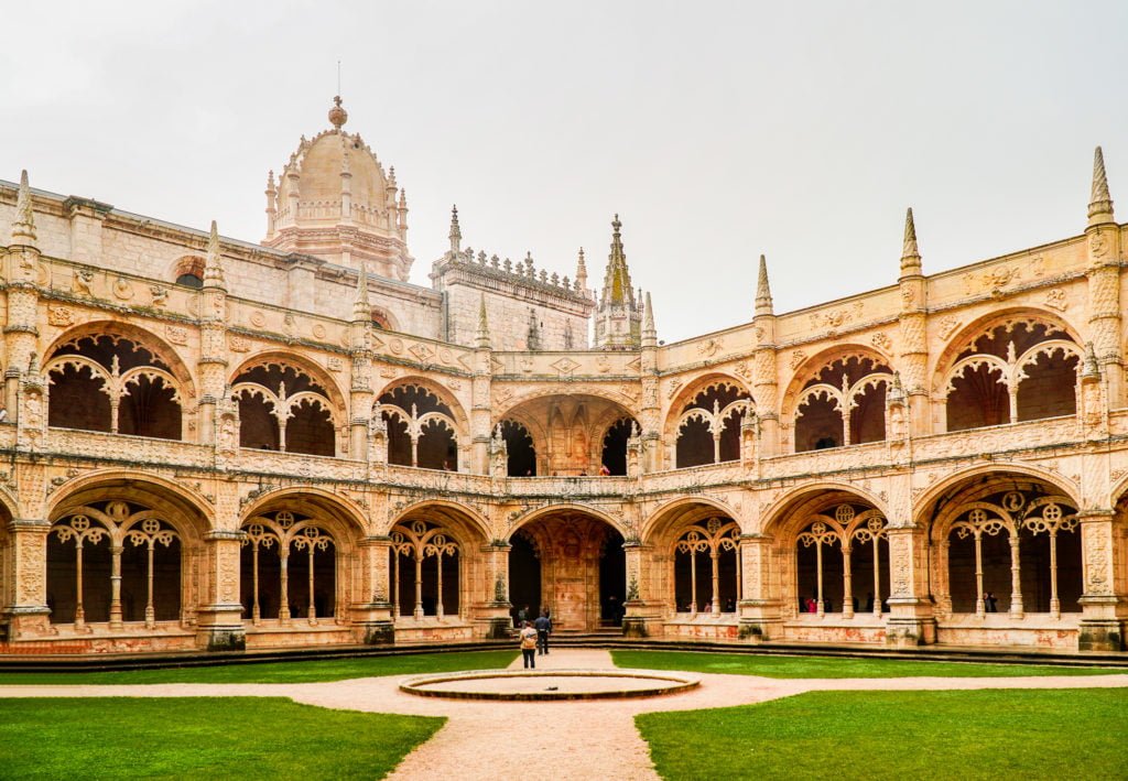 Cloister at Jeronimos Monastery Lisbon