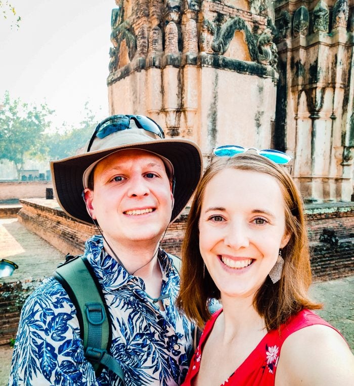 Selfie outside ruins in Sukhothai