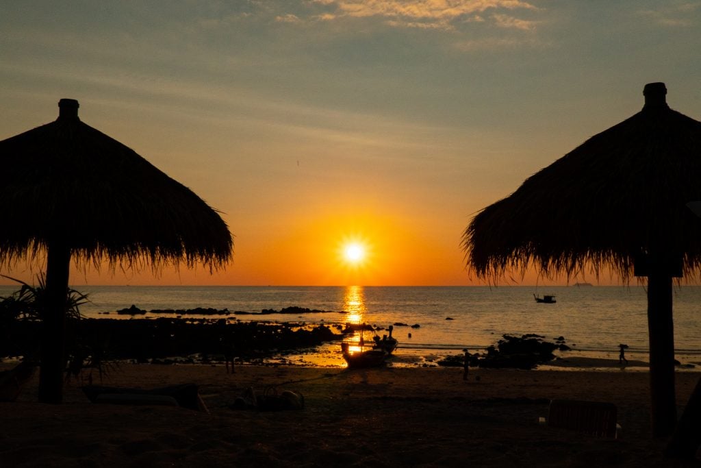 Sunset on the beach in Koh Lanta Thailand