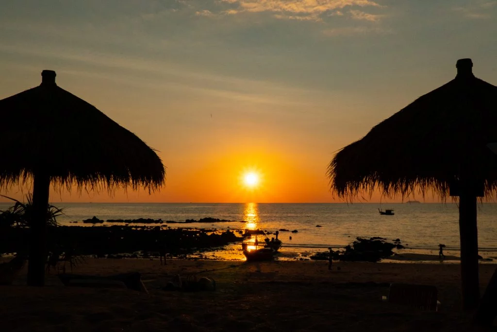 Sunset on the beach in Koh Lanta Thailand