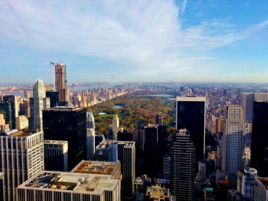 New York City View of Central Park from above