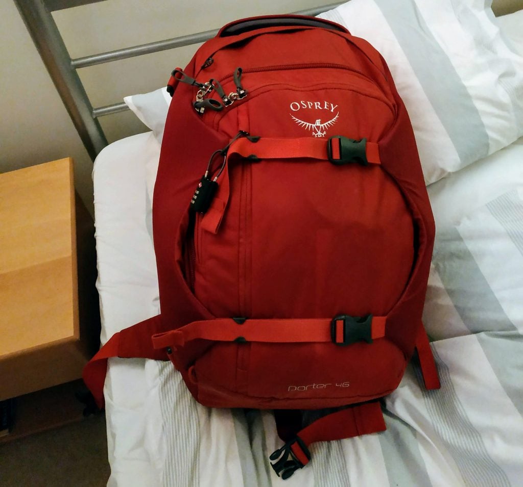 red osprey backpack