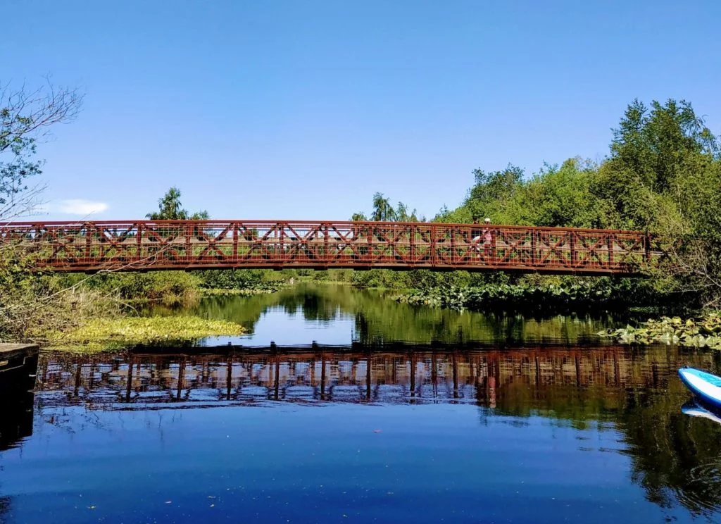 Mercer Slough canal and bridge