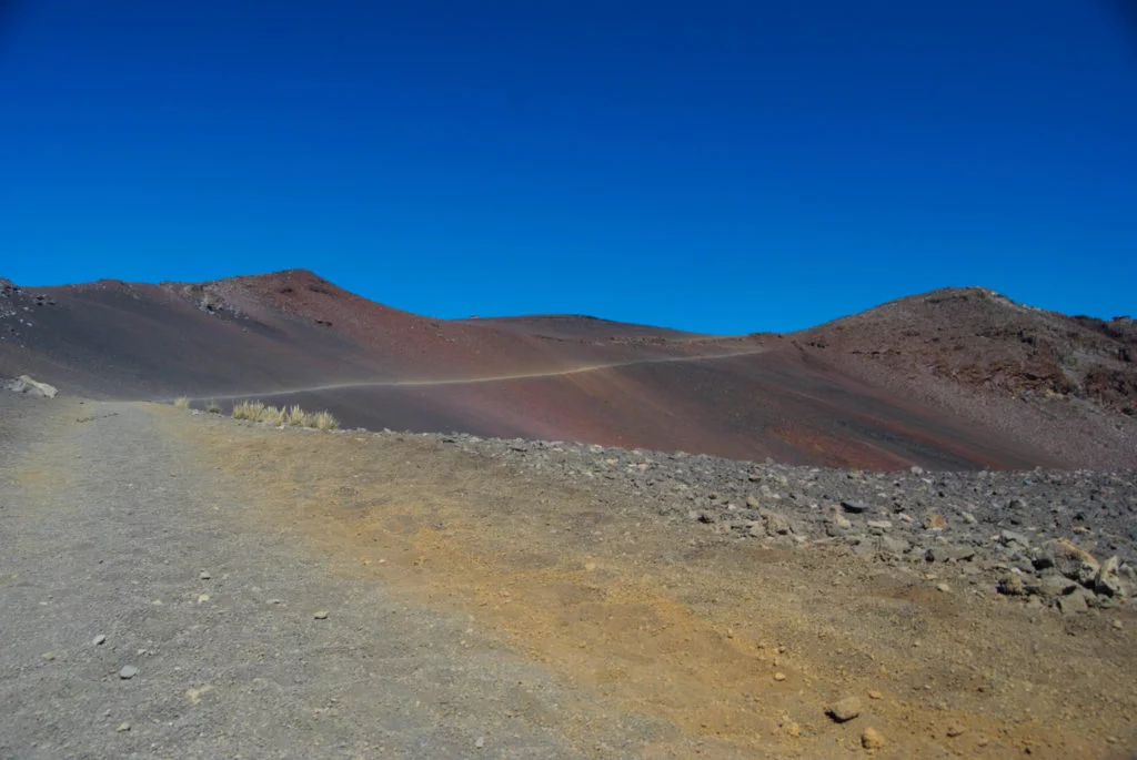 Sandy crater trail of Haleakala