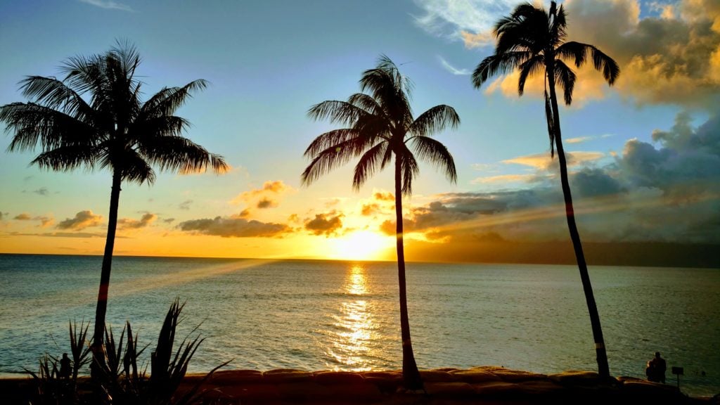 Maui Sunset looking across at the island of Molokai
