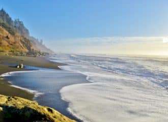 View of beach on the Olympic coast