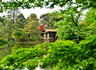 teahouse in Kenroku Garden Kanazawa Japan