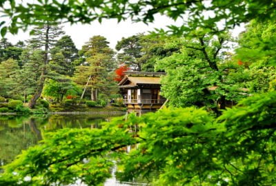 teahouse in Kenroku Garden Kanazawa Japan