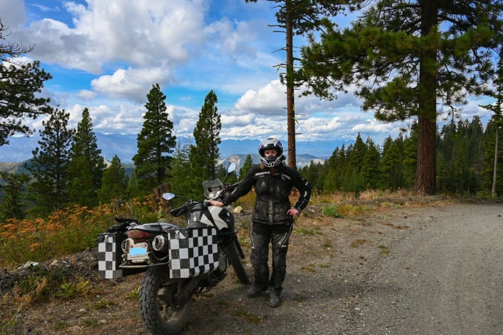 Off Road Motorcyclist with Dual Sport