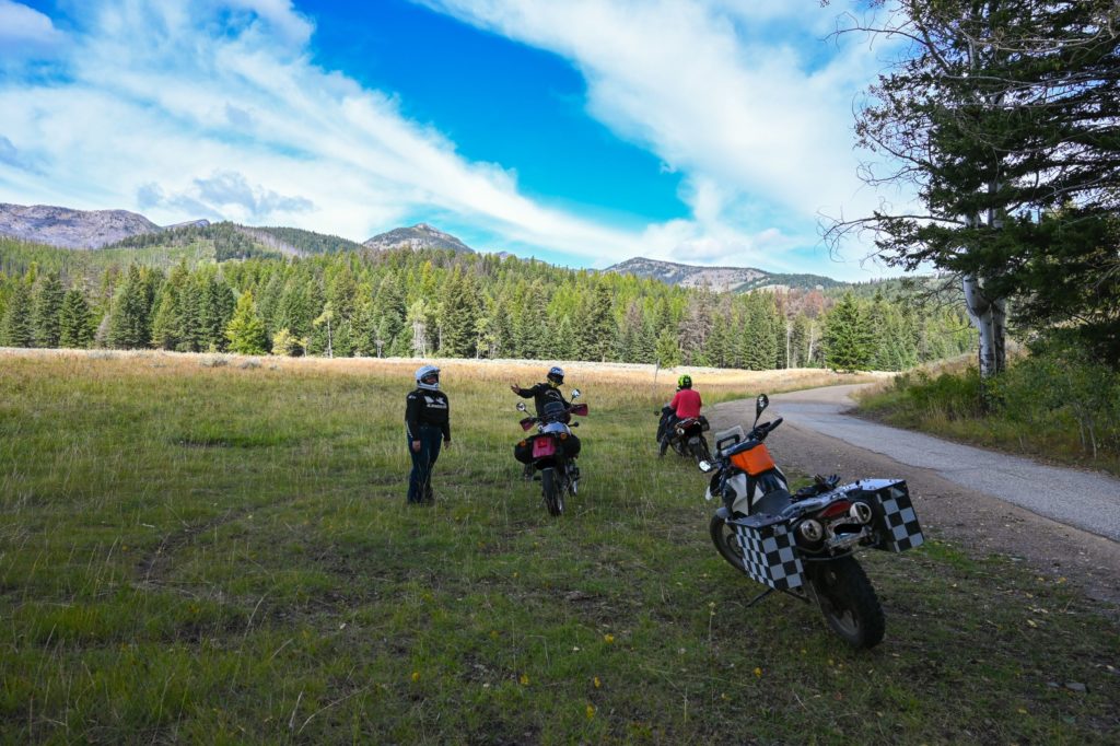 Three Off Road Dual Sport Riders near Conconully Washington