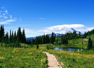 Views of Mount Rainier on the Naches Peak Trail