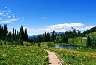 Views of Mount Rainier on the Naches Peak Trail