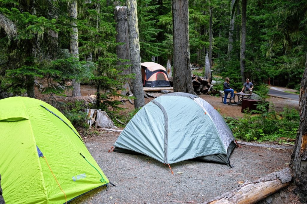 Campsite with tents at White River Campground