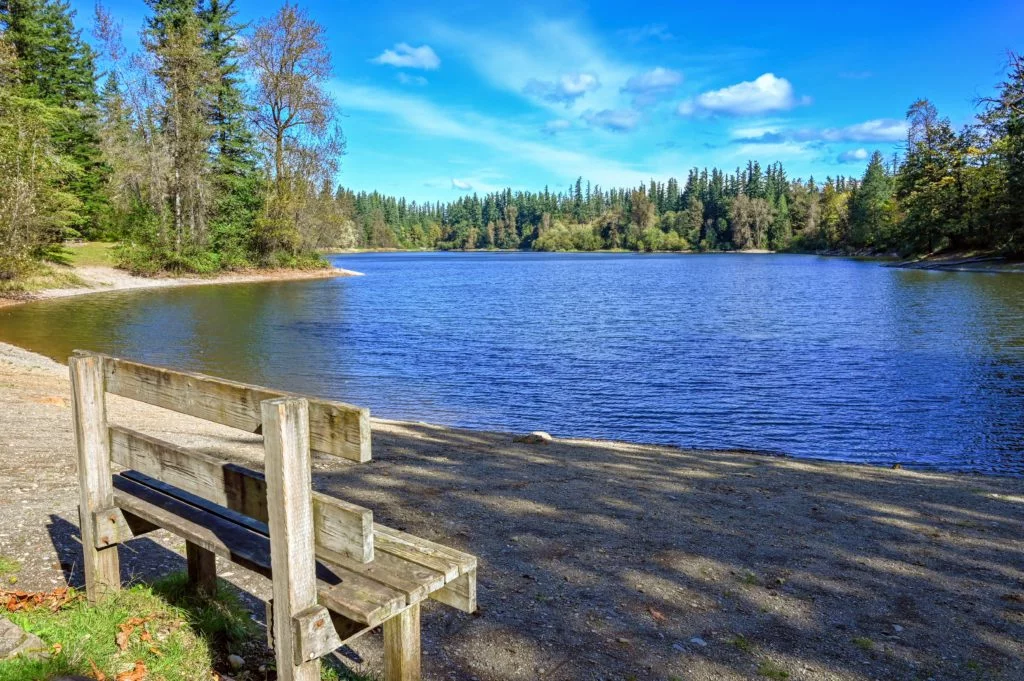 Bench next to Deep Lake