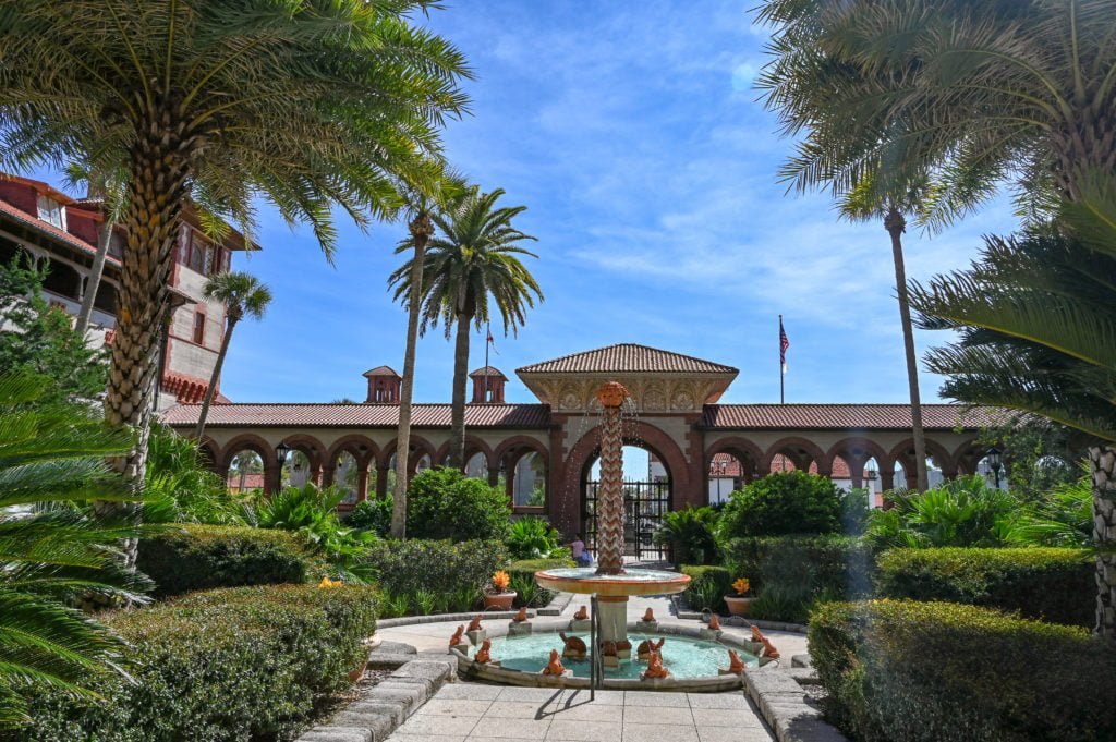 Flagler College frog fountain sun dial