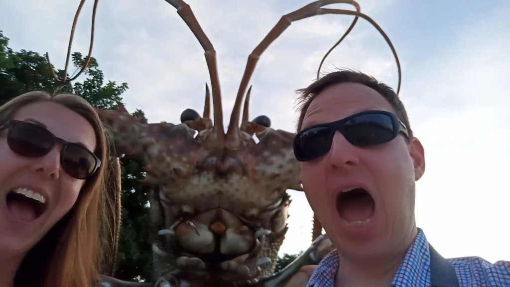 selfie with giant lobster