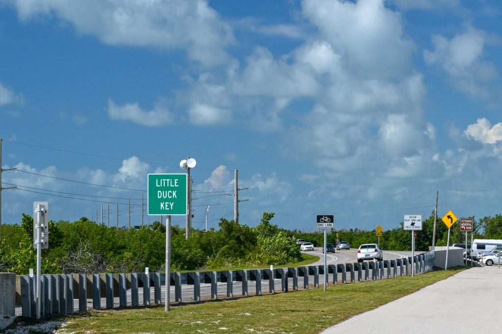 Little Duck Key road sign in Florida Keys