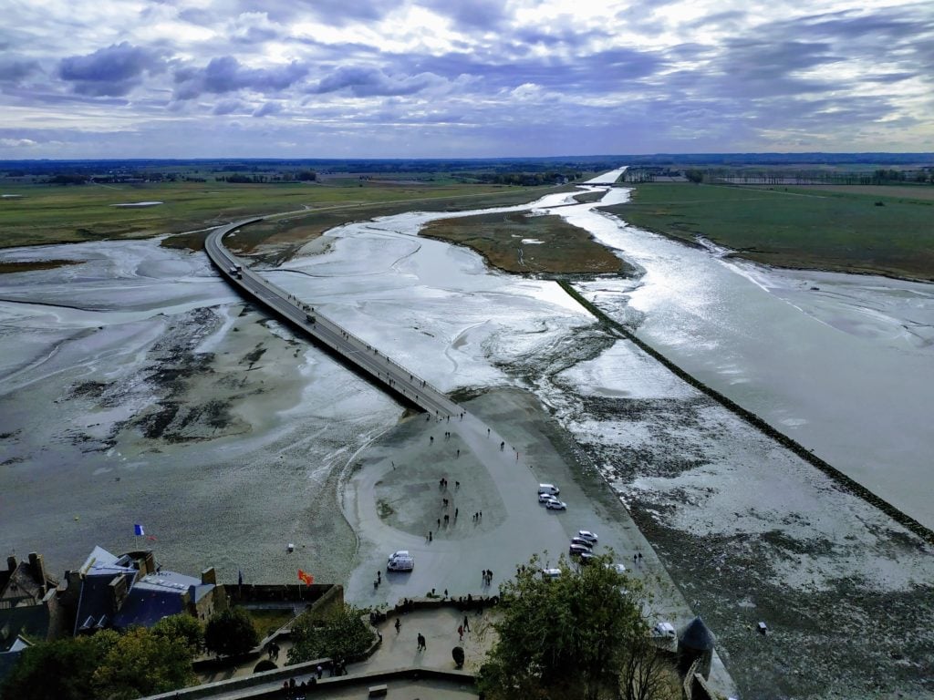 Views of Mont-Saint-Michel Bay at low tide