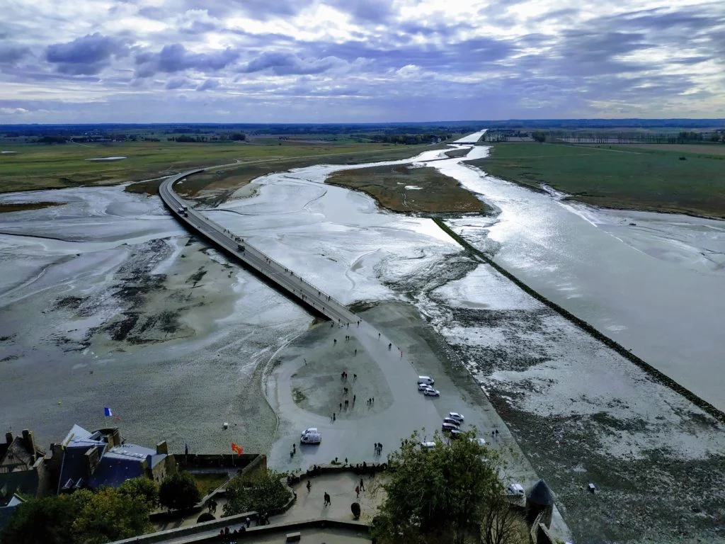 Views of Mont-Saint-Michel Bay at low tide