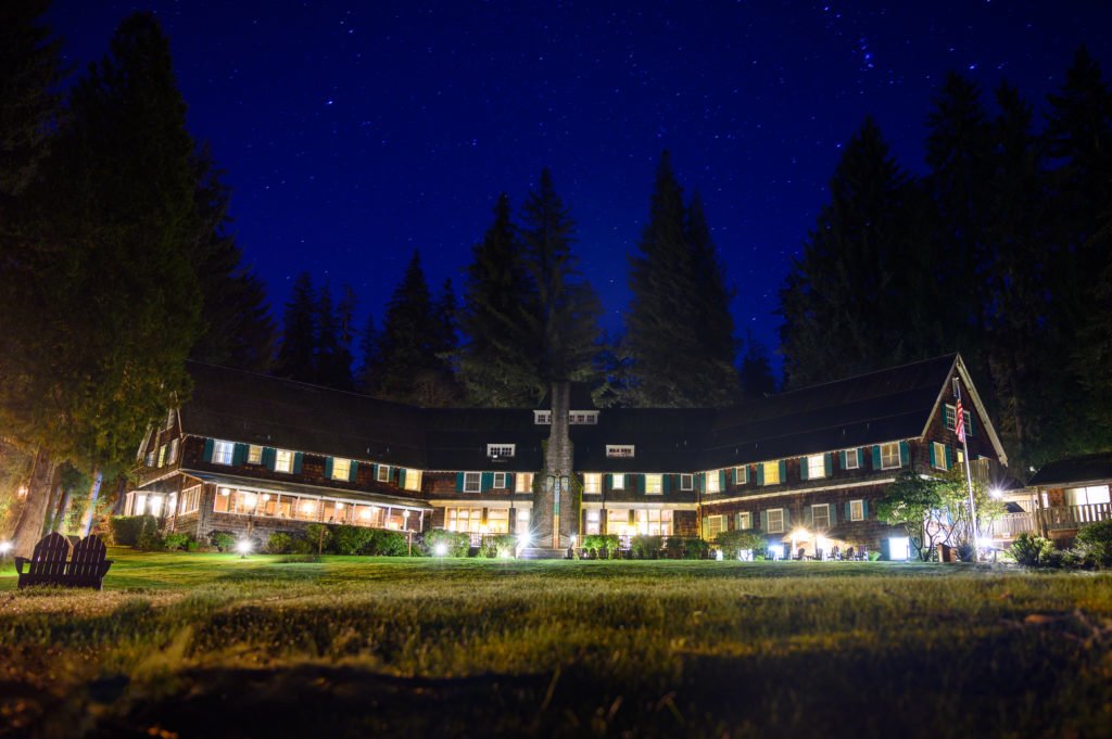 Lake Quinault Lodge with stars