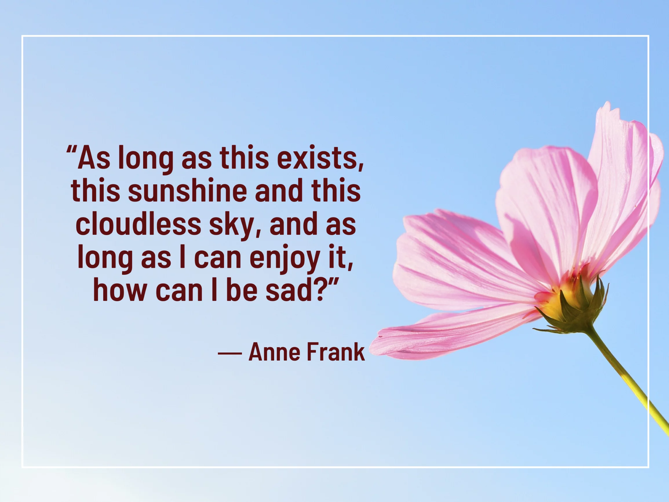 Anne Frank says there's always something to be grateful for
