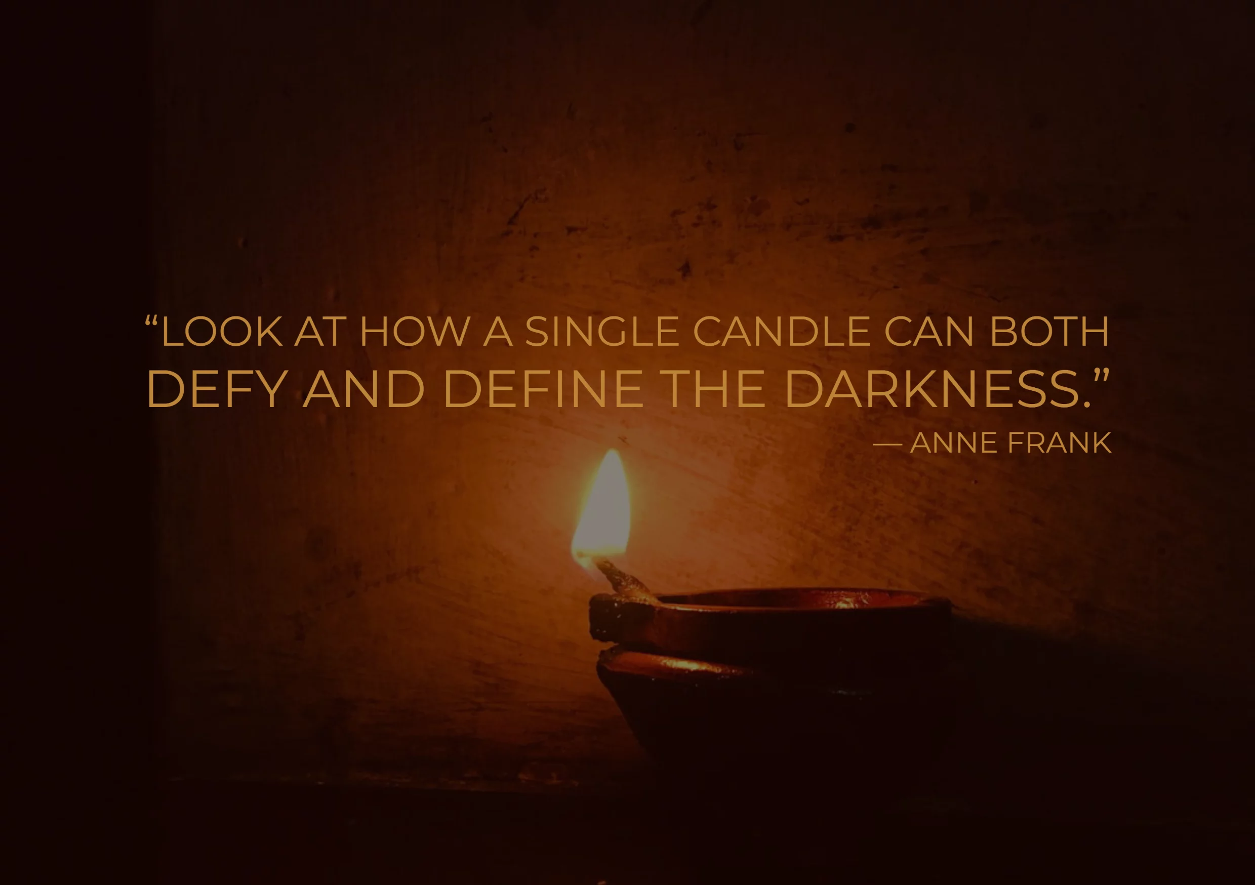 Anne Frank One Candle Defies and Defines the Darkness