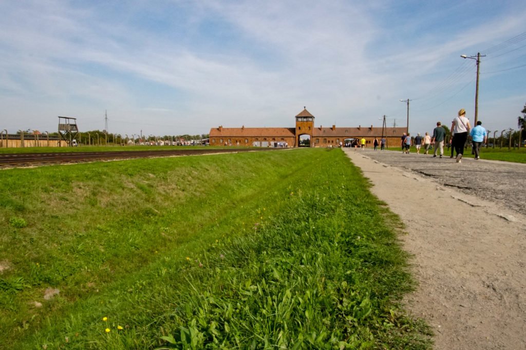 train tracks at Auschwitz Birkenau