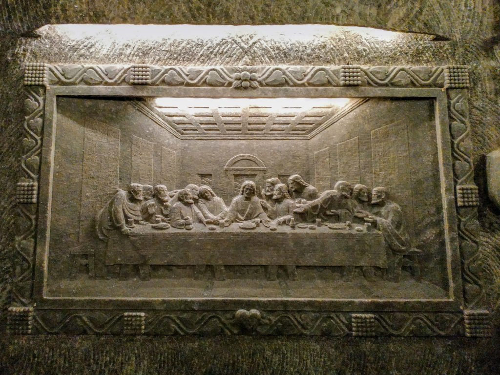 The Lord's Supper carved in salt