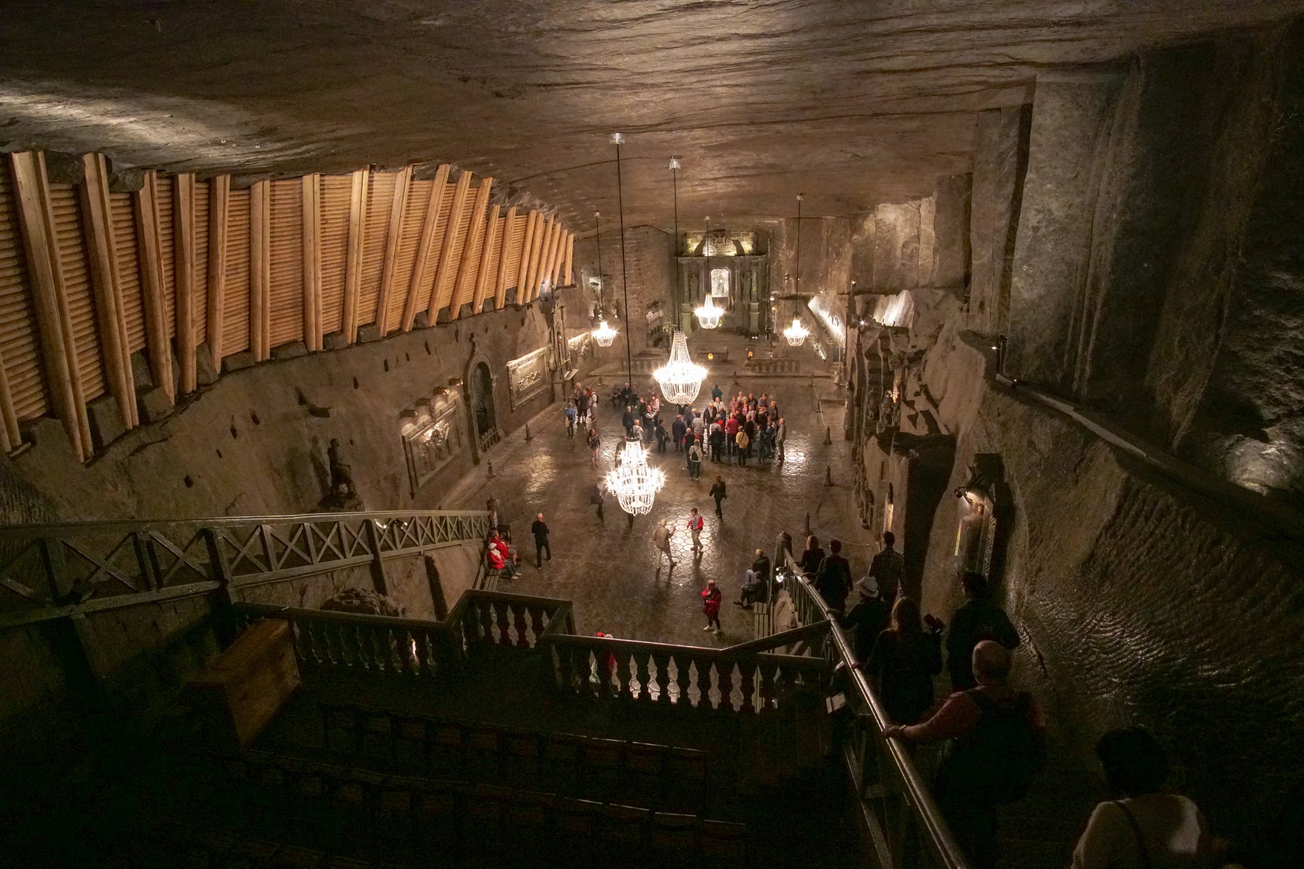 Looking down into St. Kinga's Chapel.