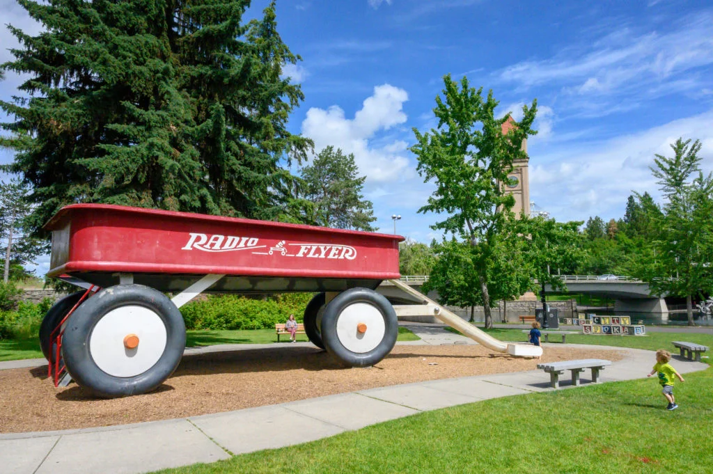 The Big Red Wagon in Spokane's Riverfront Park