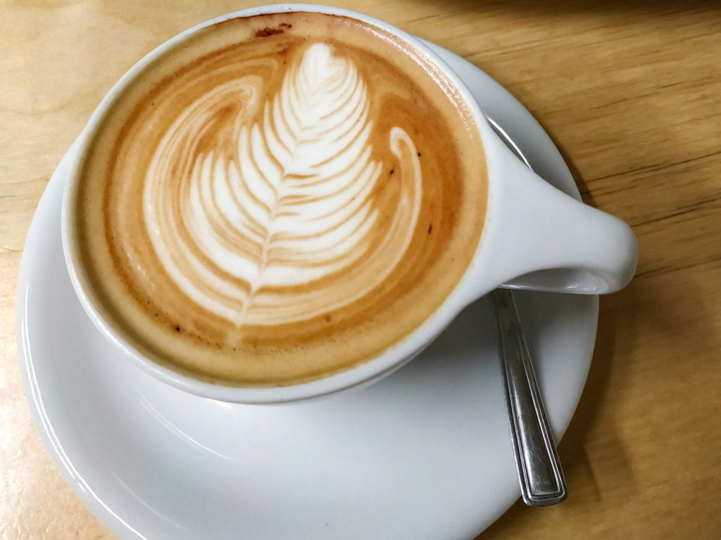 coffee art in a latte