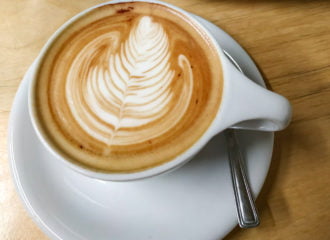 coffee art in a latte