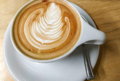 coffee art in a latte