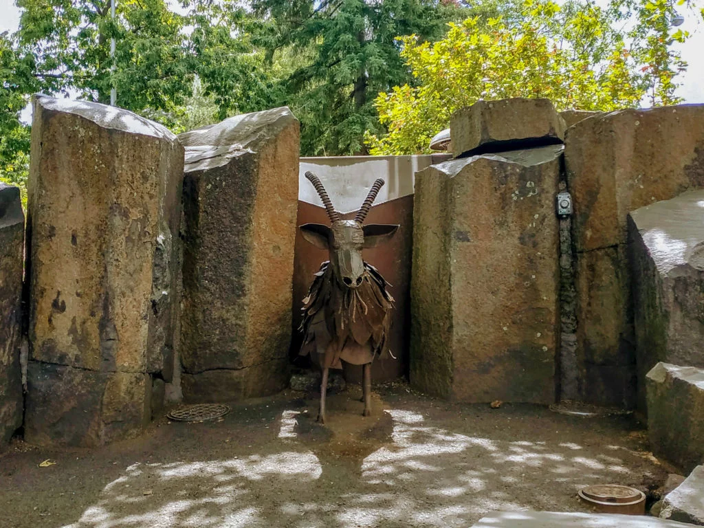 metal goat sculpture