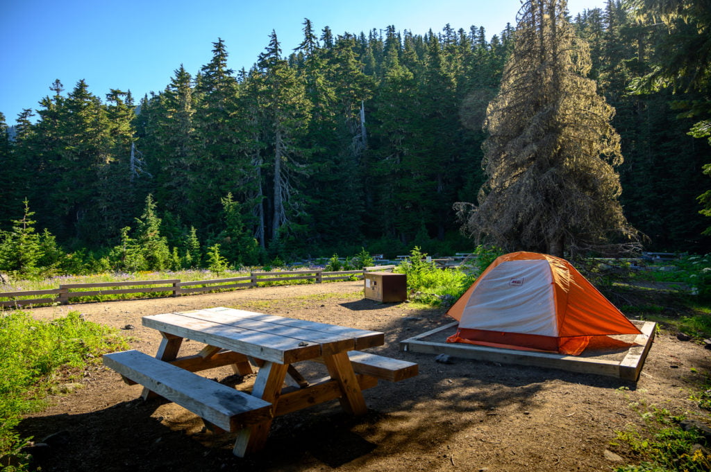 tentsite at Mowich Lake