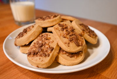 toffee coffee espresso cookies with milk