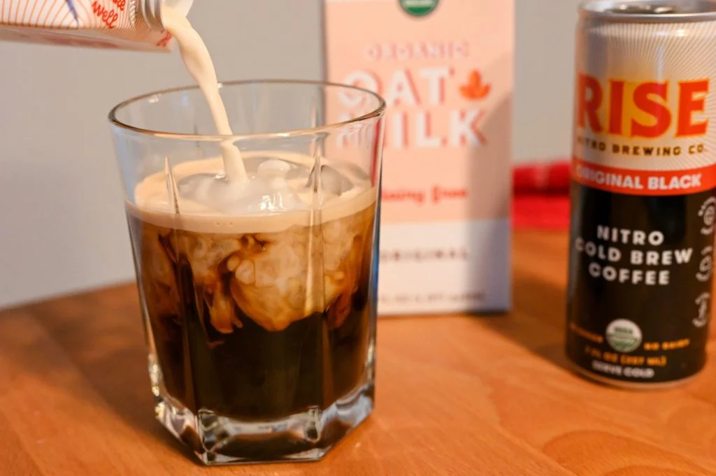 oat milk and coffee