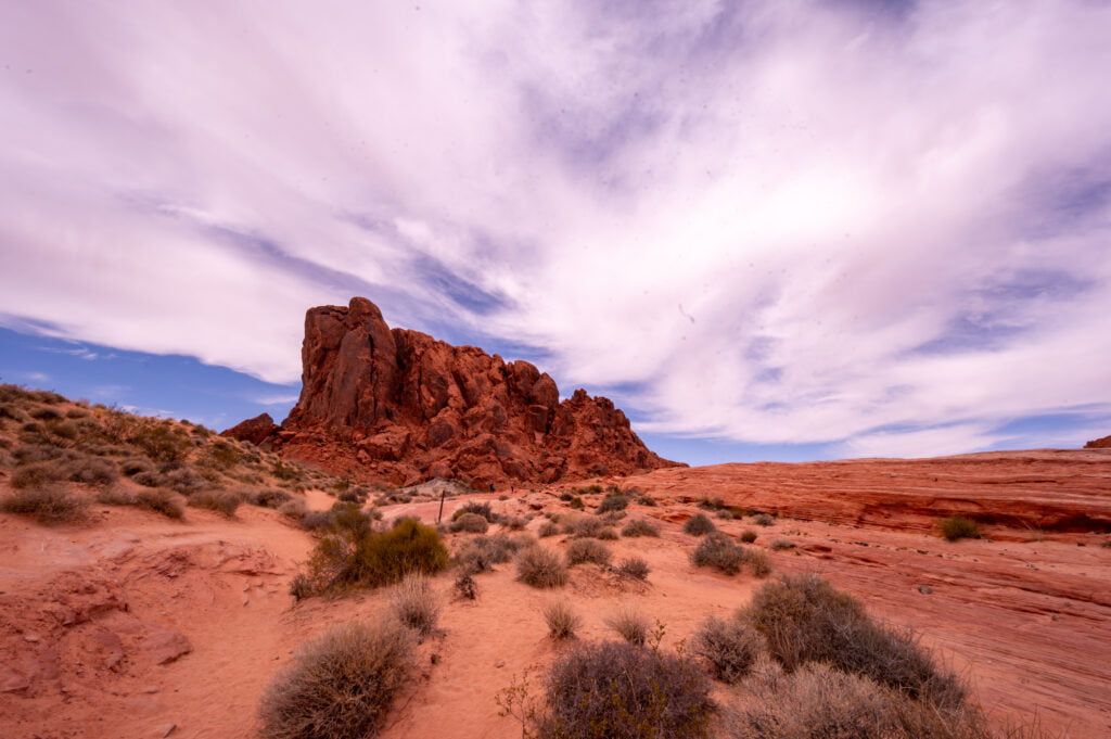 Giant Red Rocks that Mark the beginning of the Fire Wave trail