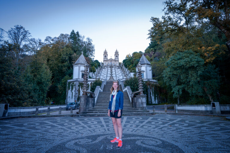 bottom of the stairs at Bom Jesus do Monte