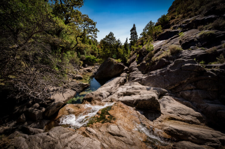 mostly dry Arado River near waterfalls