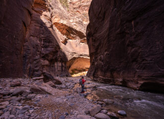 hiking The Narrows at Zion