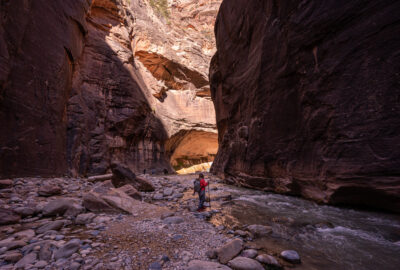 hiking The Narrows at Zion