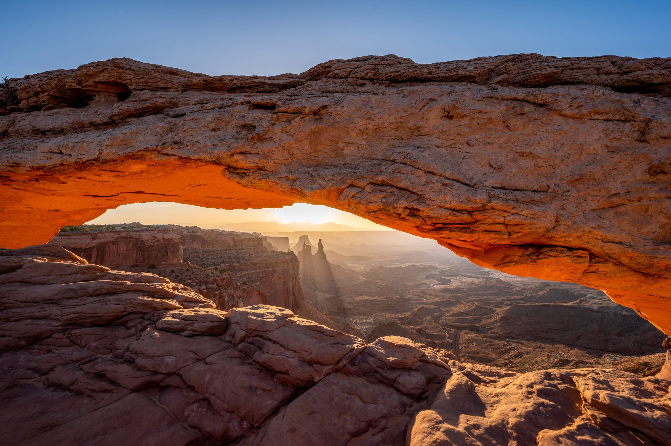 The beautiful glow on Mesa Arch.